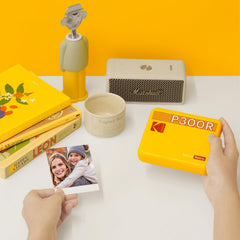 KODAK Mini 3 Retro 4PASS Portable Photo Printer 3x3 with 68 Sheets Bundle, Bluetooth Wireless Instant Photo Printing, Laminated Prints, White