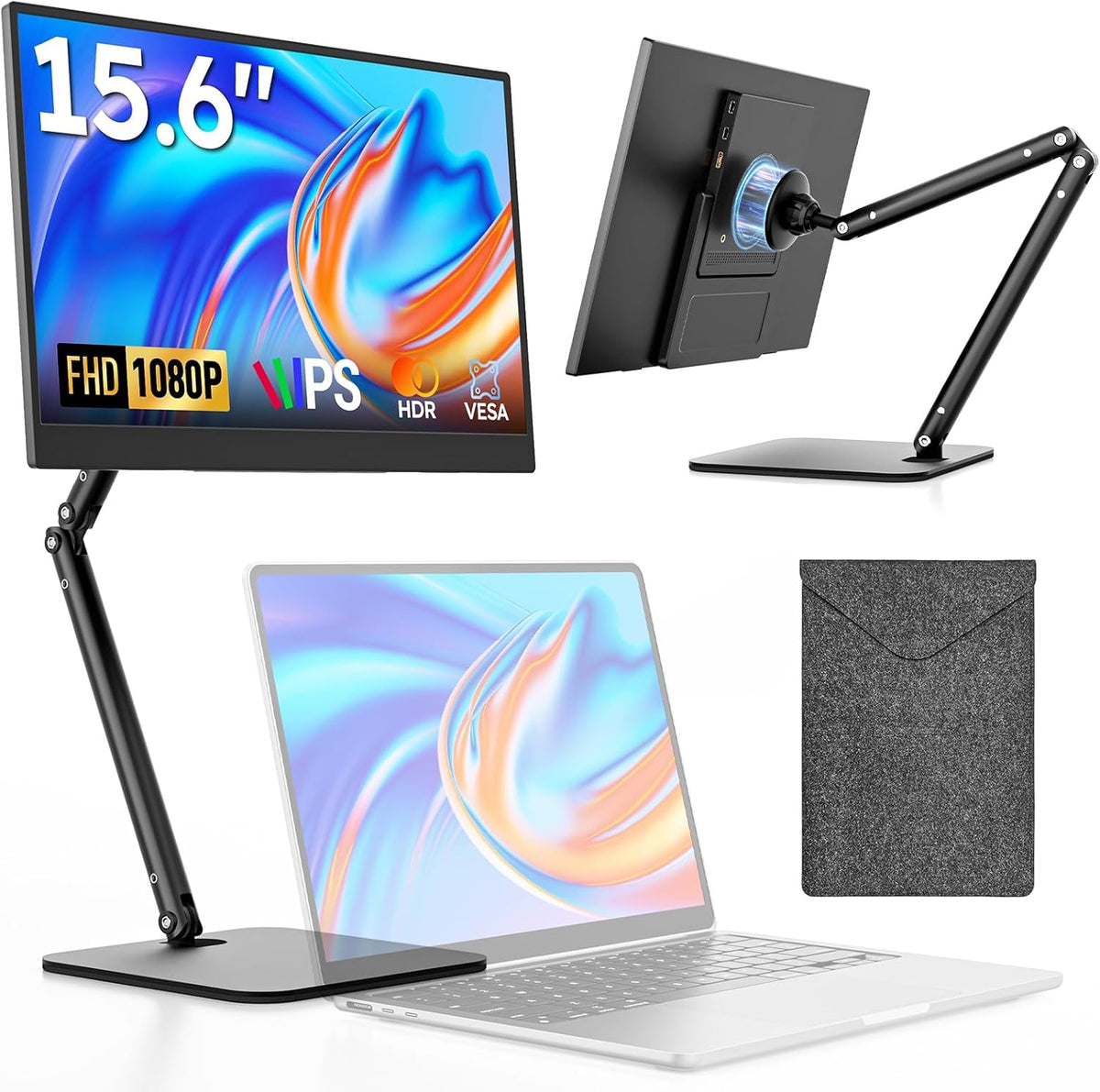 Dopesplay 15.6" FHD 1080p IPS Portable Monitor with USB-C and Mini HDMI