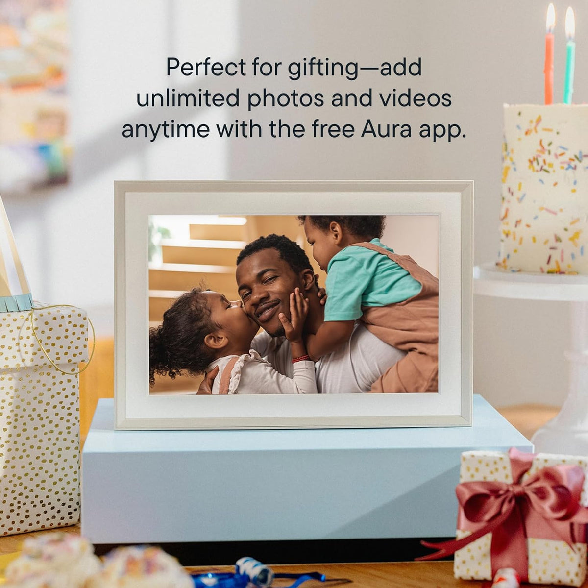 Aura Carver 10.1" WiFi Digital Picture Frame AF900-MWHT – HD Display, Unlimited Cloud Storage, App Control, Landscape Design
