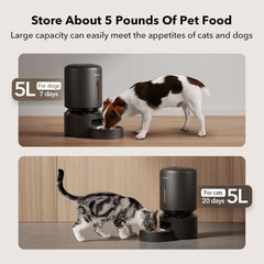 PETLIBRO Automatic Cat Feeder, 5G WiFi Smart Pet Feeder with App Control, Stainless Steel Bowl, Low Food & Blockage Sensors, 1–10 Meals Per Day, 10s Voice Meal Call for Cats & Dogs