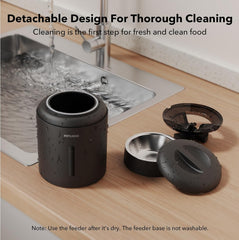 PETLIBRO Automatic Cat Feeder, 5G WiFi Smart Pet Feeder with App Control, Stainless Steel Bowl, Low Food & Blockage Sensors, 1–10 Meals Per Day, 10s Voice Meal Call for Cats & Dogs