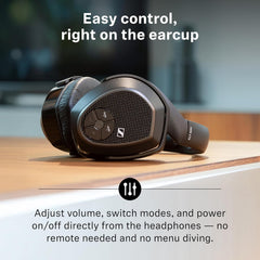 Sennheiser RS 175 RF Wireless TV Headphone System with Bass Boost & Surround Sound – Black – Open Box