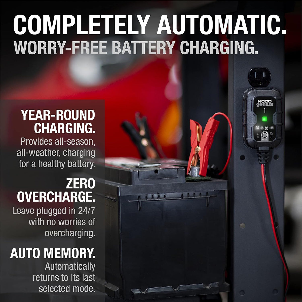 NOCO GENIUS1 1A 6V/12V Smart Battery Charger & Maintainer – Open Box