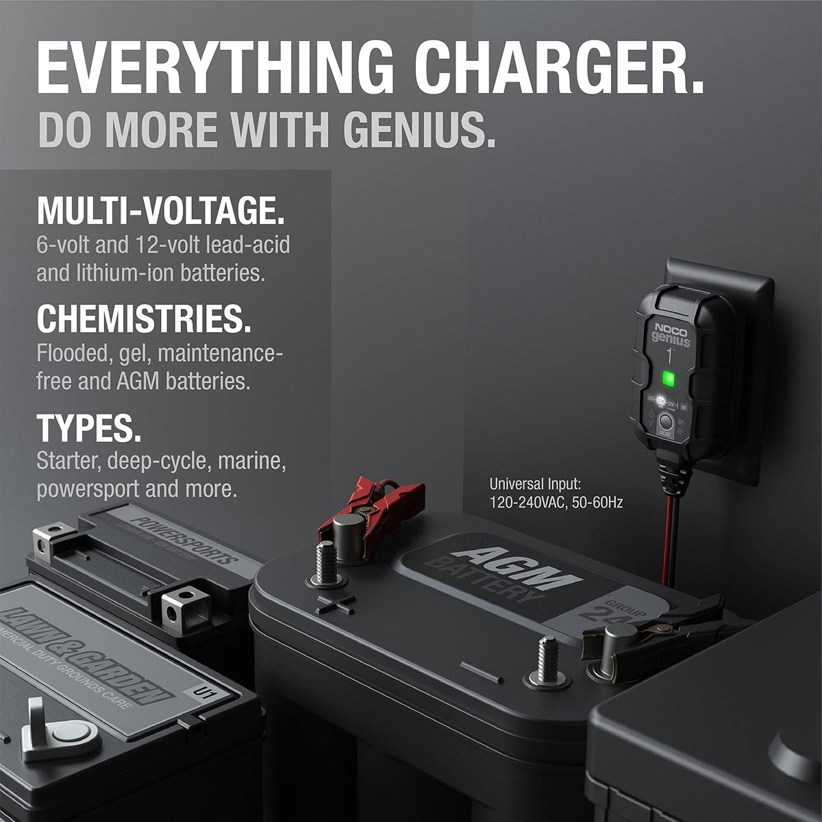 NOCO GENIUS1 1A 6V/12V Smart Battery Charger & Maintainer – Open Box