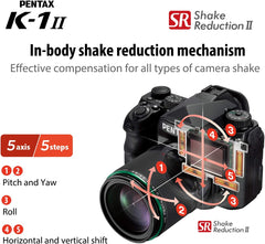 Pentax K-1 Mark II Full-Frame DSLR Camera Body 36.4MP 5-Axis Shake Reduction II Pixel Shift Wi-Fi GPS
