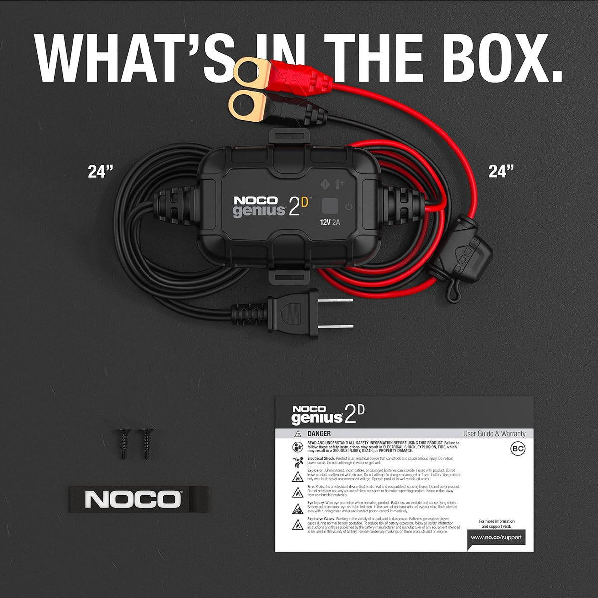 NOCO GENIUS2D 2A 12V Onboard Battery Charger & Maintainer – Open Box