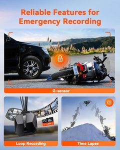 Vantrue F1 Falcon 1 Motorcycle Dash Cam – 4K Front & 1080p Rear, GPS, WiFi, IP67 Waterproof