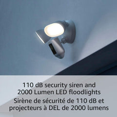 Ring Floodlight Cam Wired Pro 2K Outdoor Security Camera with 3D Motion Detection – White