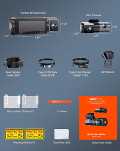 Vantrue N5 4-Channel 360° Dash Cam – 2.7K, STARVIS 2, IR Night Vision, WiFi & GPS