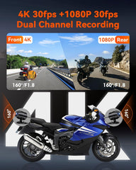 Vantrue F1 Falcon 1 Motorcycle Dash Cam – 4K Front & 1080p Rear, GPS, WiFi, IP67 Waterproof
